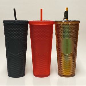 Starbucks 24oz Tumbler Set of 3 Black/Red/Copper
